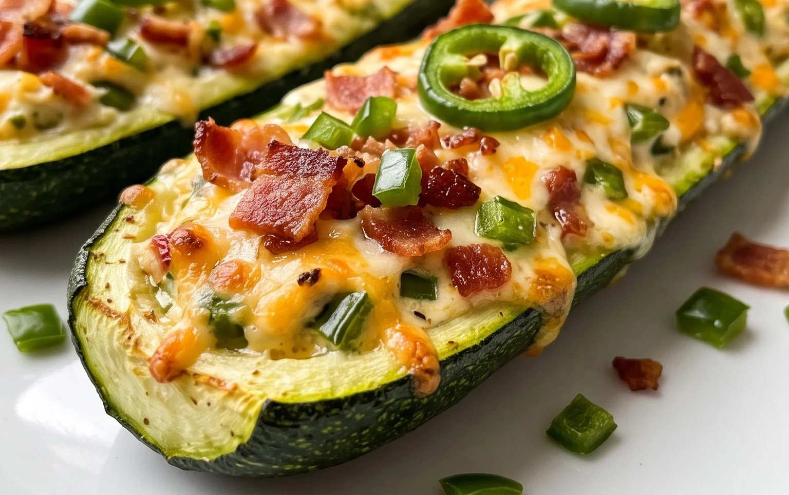 Jalapeno Popper Zucchini Boats