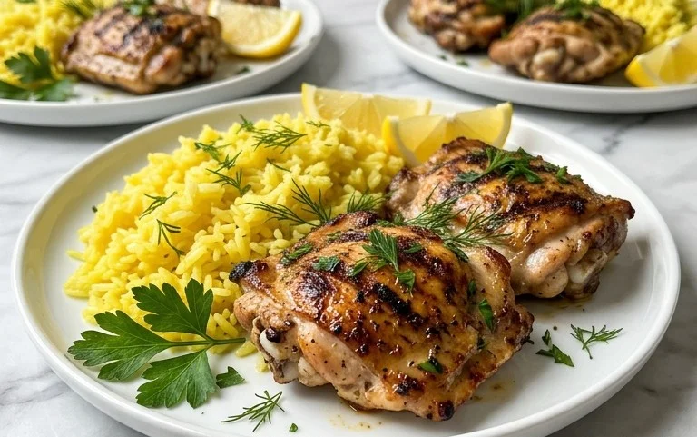 Greek Chicken and Lemon Rice (30 Minutes, One-Pot)