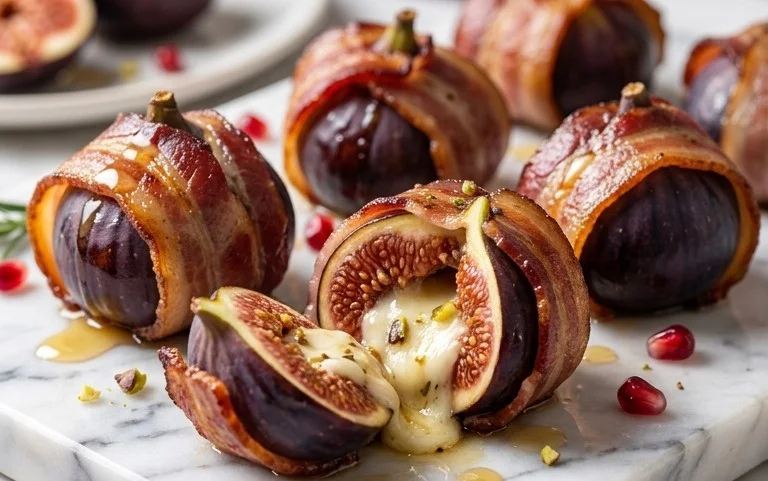 Beef Bacon Wrapped Stuffed Figs