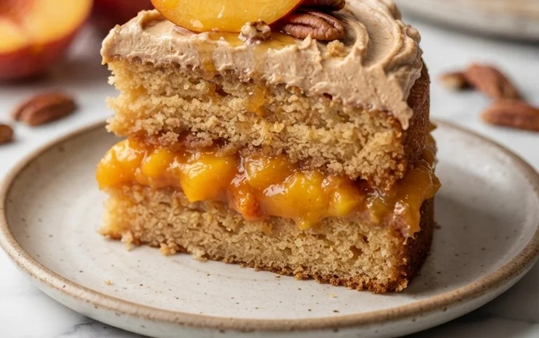 Brown Sugar Layer Cake with Peach Filling
