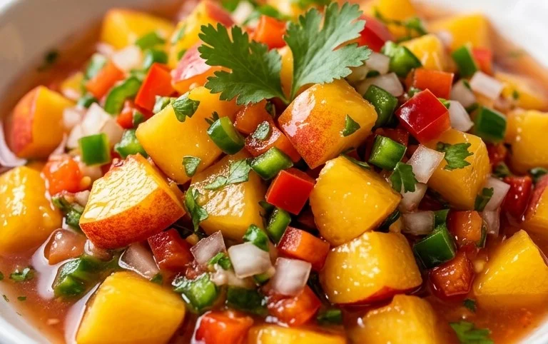Sweet & Spicy Peach Salsa Canning Recipe