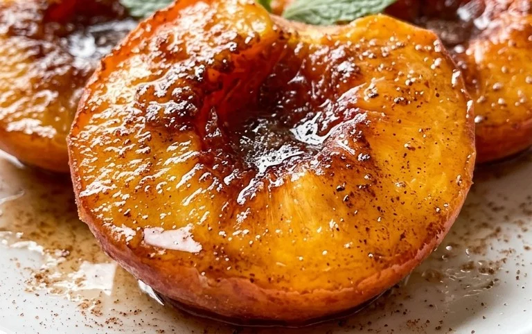 Cinnamon Sugar Baked Peaches