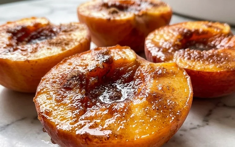 Cinnamon Sugar Baked Peaches