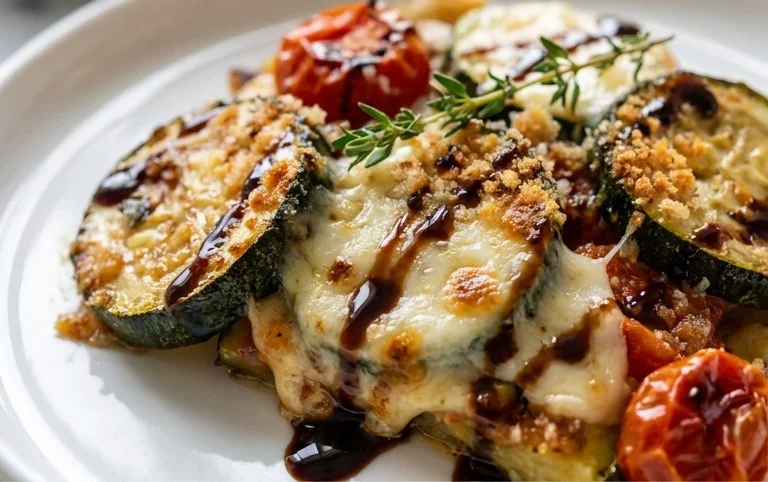 Balsamic Zucchini Tomato Bake