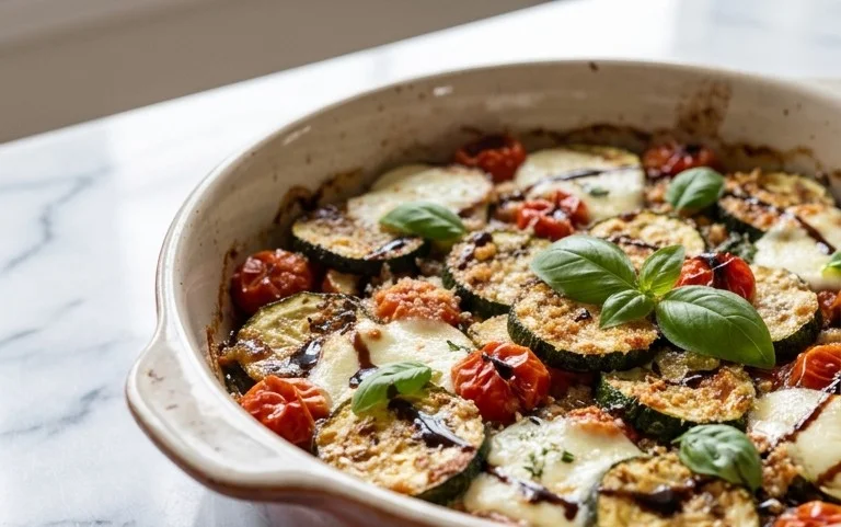 Balsamic Zucchini Tomato Bake